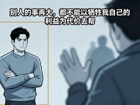 【自律哥觉察报告】第1791篇:别人的事再大,都不能以牺牲我自己的利益为代价去帮