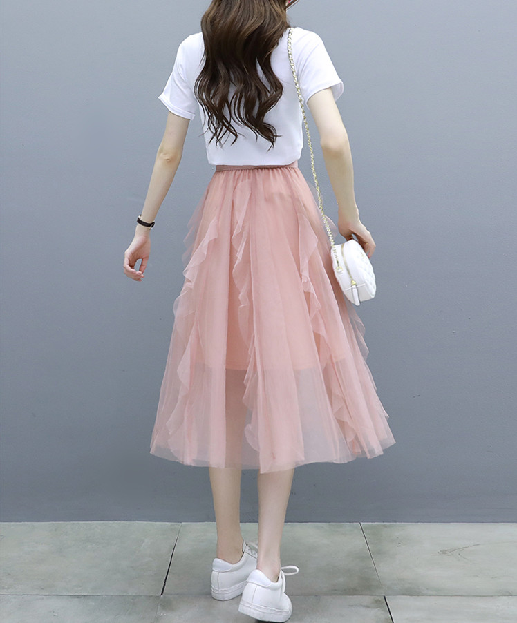 粉色气质网纱裙